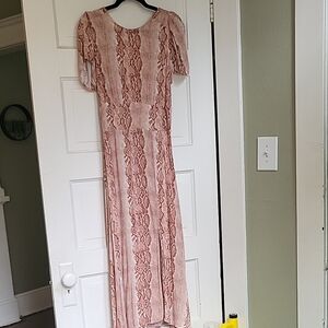 Snake Print Open Back Dress